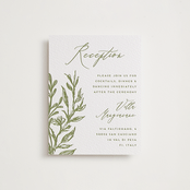 "Eden" - Letterpress Reception Cards in Pistachio by Grae - Front