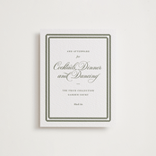 "Bevel" - Letterpress Reception Cards in Moss by Megan Davis - Front