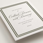 "Bevel" - Letterpress Reception Cards in Moss by Megan Davis - Detail