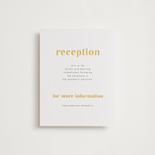 "Us" - Letterpress Reception Cards in Lemon | Pewter by fatfatin - Front