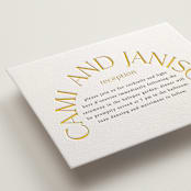 "Archway" - Letterpress Reception Cards in Dandelion | Soft Black by Lori Wemple - Detail