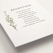"Gathered" - Letterpress Reception Cards in Pistachio | Soft Black by Susan Moyal - Detail