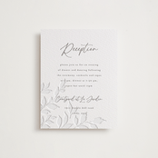 "Vine" - Letterpress Reception Cards in Warm Gray by Wildfield Paper Co - Front