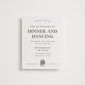 "Sequoia" - Letterpress Reception Cards in Moss by Robert and Stella - Front