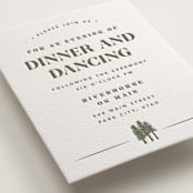 "Sequoia" - Letterpress Reception Cards in Moss by Robert and Stella - Detail