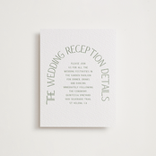 "Romance Arch" - Letterpress Reception Cards in Mint by Angela Thompson - Front