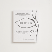 "Leaves" - Letterpress Reception Cards in Black by Pati Cascino - Front
