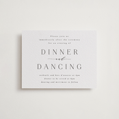 "Classy Type" - Letterpress Reception Cards in Soft Black by Hooray Creative - Front