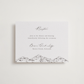 "Mountainview" - Letterpress Reception Cards in Graphite by Sarah Brown - Front