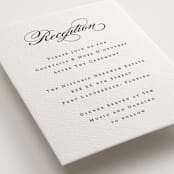 "Classic Serif" - Letterpress Reception Cards in Soft Black by Hooray Creative - Detail
