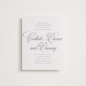 "Sidebar" - Letterpress Reception Cards in Ash by Everett Paper Goods - Front