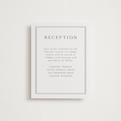 "Formal Serif" - Letterpress Reception Cards in Dove Grey by Nicole Walsh - Front
