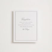 "Monogrammed eternity" - Letterpress Reception Cards in Matte Silver by Creo Study - Front