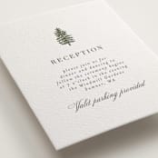 "Evergreens" - Letterpress Reception Cards in Olive by Itsy Belle Studio - Detail