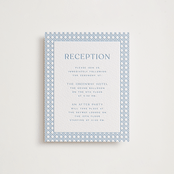 "delicate rattan" - Letterpress Reception Cards in Sky Blue by Ellen Schlegelmilch - Front