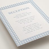 "delicate rattan" - Letterpress Reception Cards in Sky Blue by Ellen Schlegelmilch - Detail