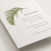 "Palm" - Letterpress Reception Cards in Pistachio by Melinda Denison - Detail