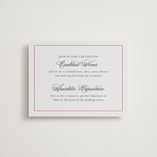 "Steeped in Tradition" - Letterpress Reception Cards in Scarlet by Design Lotus - Front