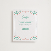 "Sketch" - Letterpress Reception Cards in Shamrock by Elly - Front