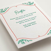 "Sketch" - Letterpress Reception Cards in Shamrock by Elly - Detail