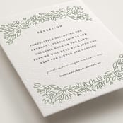 "Lovely Leaves" - Letterpress Reception Cards in Lovely Leaves by Jessie Steury - Detail