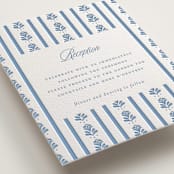 "Sweet Garden" - Letterpress Reception Cards in Provincial Blue by Erin German - Detail