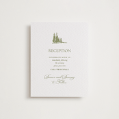 "Vineyard Elegance" - Letterpress Reception Cards in Pistachio by Lucrecia Caporale - Front