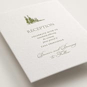 "Vineyard Elegance" - Letterpress Reception Cards in Pistachio by Lucrecia Caporale - Detail