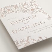 "Camellia.." - Letterpress Reception Cards in Latte by Vera Lim - Detail