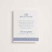 "Tiled" - Letterpress Reception Cards in Lapis by Angela Garrick - Front