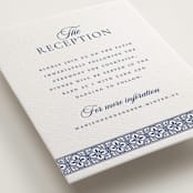 "Tiled" - Letterpress Reception Cards in Lapis by Angela Garrick - Detail
