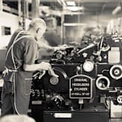 "Ambrose" - Letterpress Reception Cards in Soft Black by Olivia Raufman - Heidelberg Printing Press