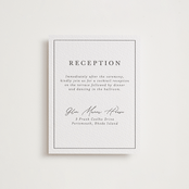 "modern classic" - Letterpress Reception Cards in Soft Black by Tamara Hilje - Front