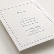 "Villa" - Letterpress Reception Cards in Provincial Blue by Blustery August - Detail