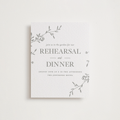 "Jasmine" - Letterpress Rehearsal Dinner Cards in Ash by Vera Lim - Front