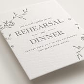 "Jasmine" - Letterpress Rehearsal Dinner Cards in Ash by Vera Lim - Detail