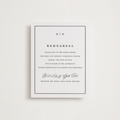 "Heritage" - Letterpress Rehearsal Dinner Cards in Soft Black by Stacey Meacham - Front