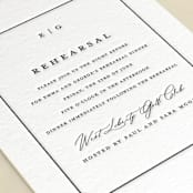 "Heritage" - Letterpress Rehearsal Dinner Cards in Soft Black by Stacey Meacham - Detail