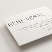 "Bold Names" - Letterpress Rehearsal Dinner Cards in Soft Black by Vera Lim - Detail