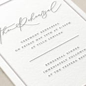 "Wax Seal Monogram" - Letterpress Rehearsal Dinner Cards in Ash by Carolyn MacLaren - Detail