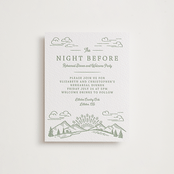 "On The Horizon" - Letterpress Rehearsal Dinner Cards in Mint by Paper Sun Studio - Front