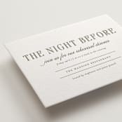 "Hepburn" - Letterpress Rehearsal Dinner Cards in Moss by Megan Davis - Detail