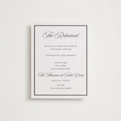 "Lowcountry" - Letterpress Rehearsal Dinner Cards in Graphite by Megan Davis - Front