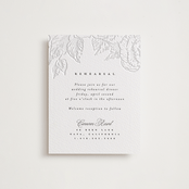 "Garden" - Letterpress Rehearsal Dinner Cards in Garden by Leah Bisch - Front