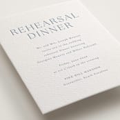 "Modern Air" - Letterpress Rehearsal Dinner Cards in Provincial Blue by Stacey Meacham - Detail