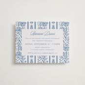 "Sweet Garden" - Letterpress Rehearsal Dinner Cards in Provincial Blue by Erin German - Front