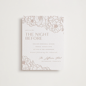 "Camellia.." - Letterpress Rehearsal Dinner Cards in Latte by Vera Lim - Front