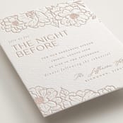 "Camellia.." - Letterpress Rehearsal Dinner Cards in Latte by Vera Lim - Detail