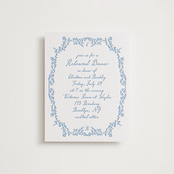 "Garden romance" - Letterpress Rehearsal Dinner Cards in Sky Blue by Creo Study - Front