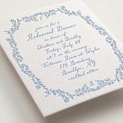 "Garden romance" - Letterpress Rehearsal Dinner Cards in Sky Blue by Creo Study - Detail